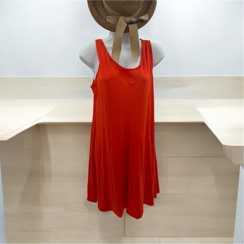 XUNZRLN Orange Sleeveless Swing Dress - Size XL
